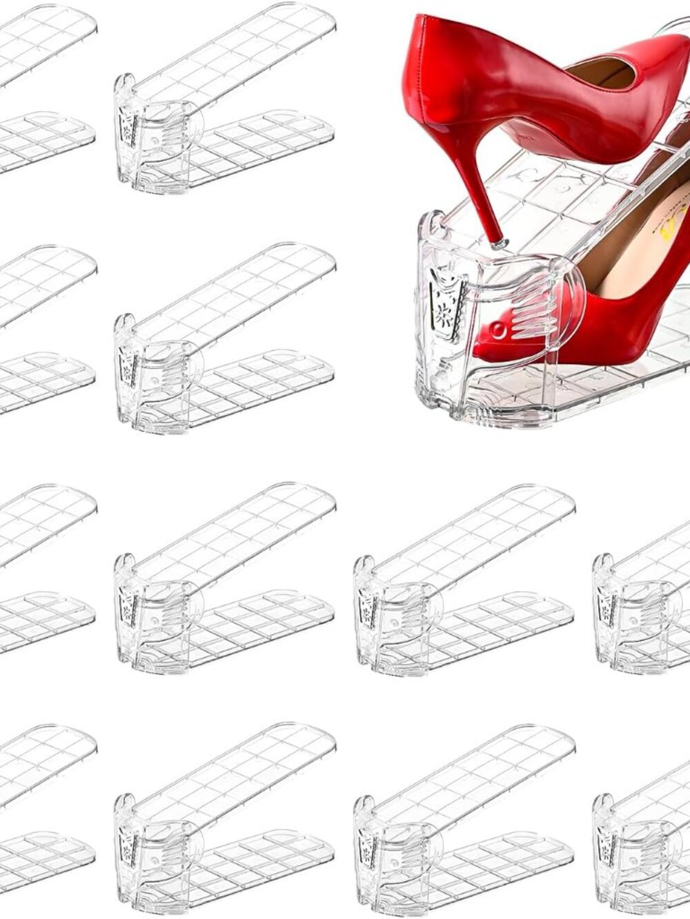 Shoe Slots Organizer,Elephant Shoe Rack Stable & Thick,Clear Shoe Stacker 3 pack